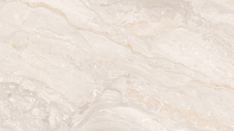 Close-up of a travertine countertop slab