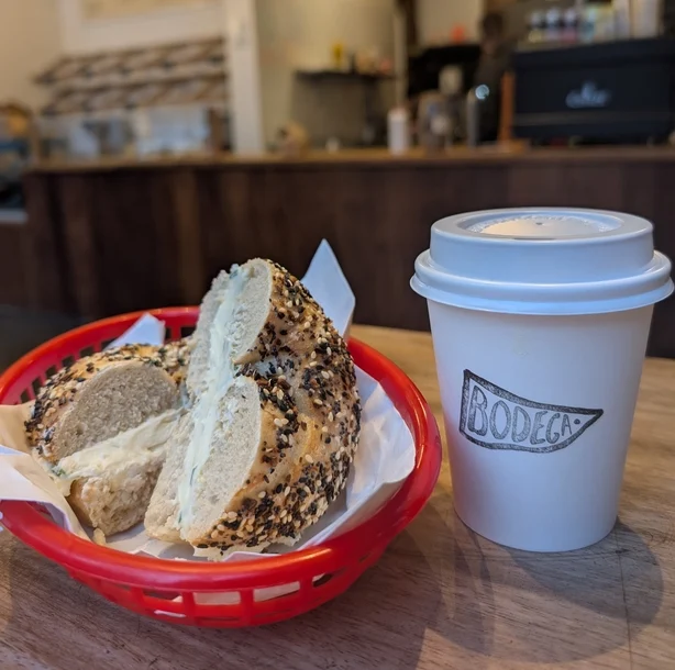 bagel and coffee