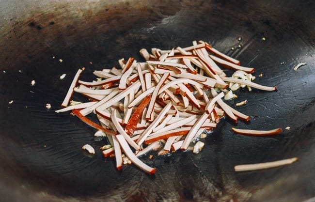 Stir-frying doufu gan, thewoksoflife.com