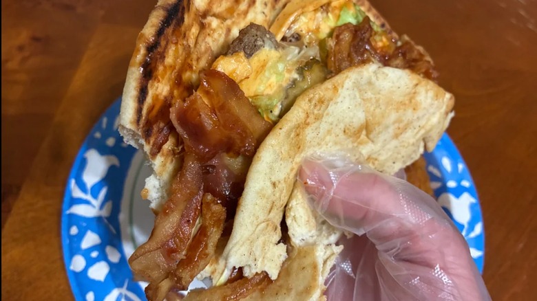 A Checkers flatbread burger