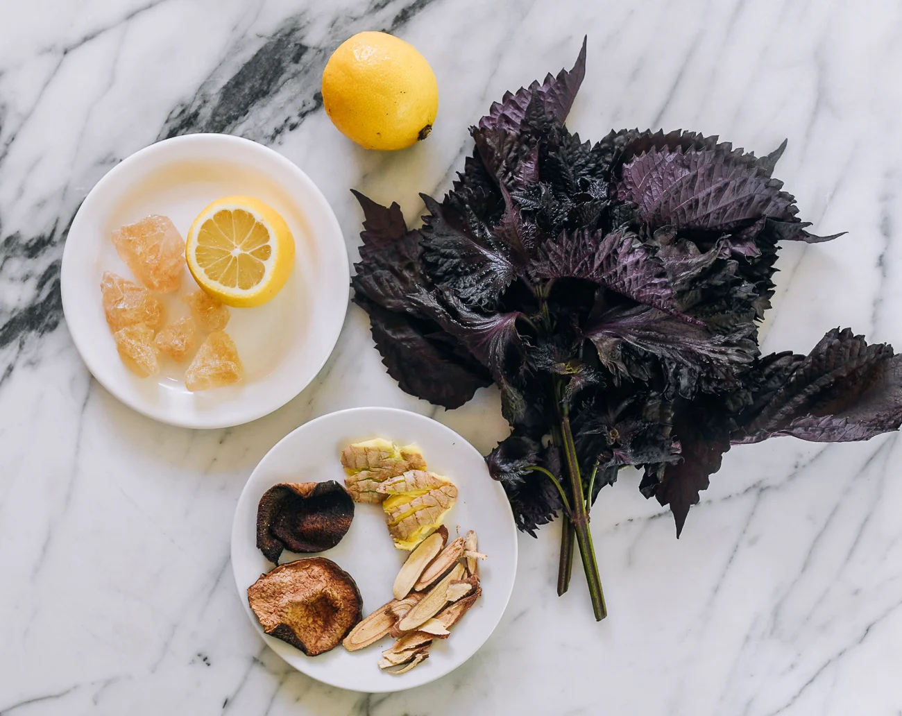 ingredients for perilla tea drink