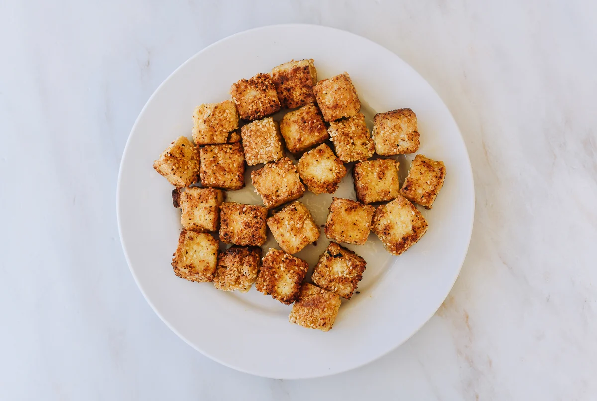 pan-fried tofu on plate