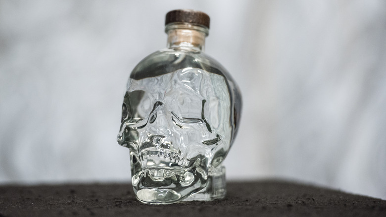 Bottle of Crystal Head vodka