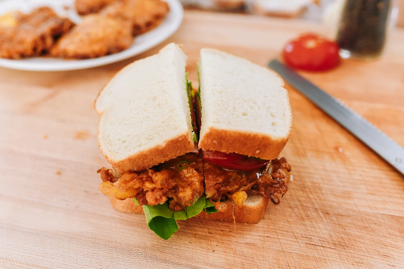 St. Paul Sandwich cut in half