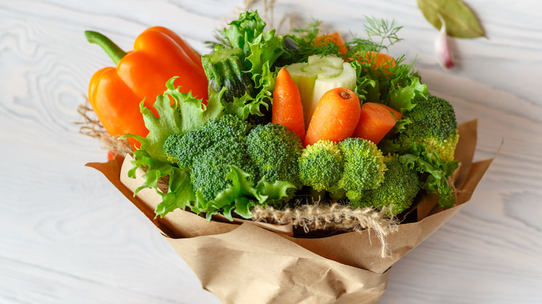 Bouquet of various fresh vegetables