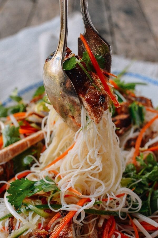 Vietnamese Noodle Salad with Grilled Pork Chops, by thewoksoflife.com