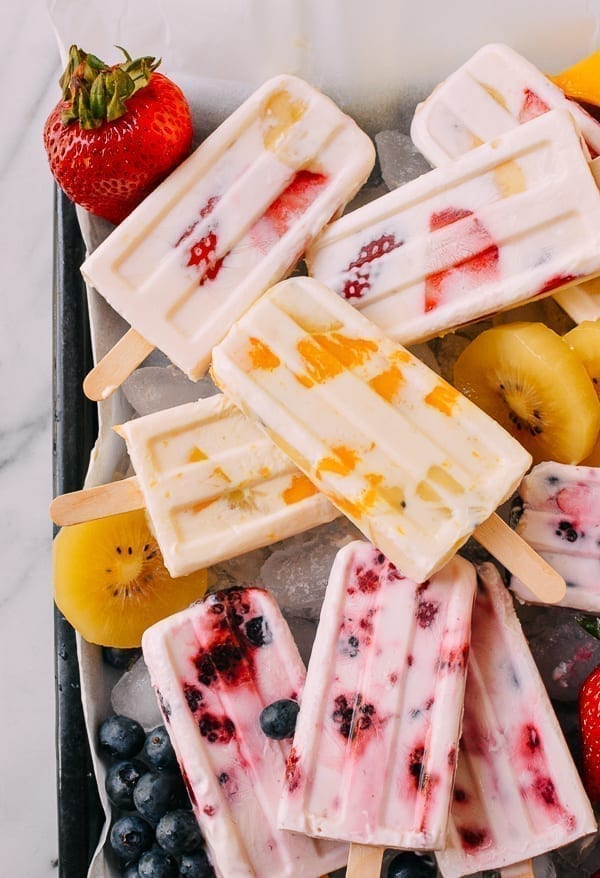 4 Ingredient Fruit & Yogurt Popsicles, thewoksoflife.com