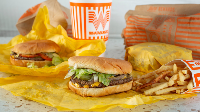 Whataburger combo meal on counter
