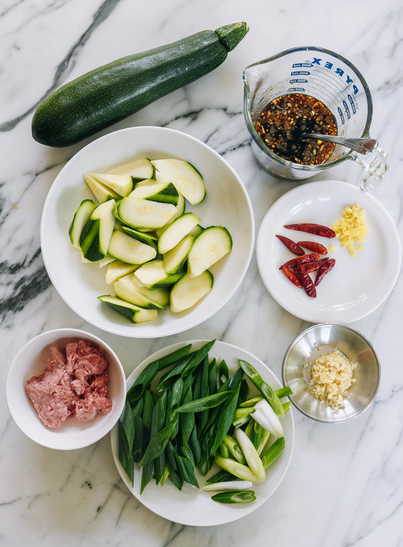 Zucchini with Garlic Sauce ingredients