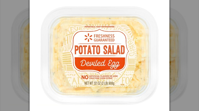 Tub of Walmart Freshness Guaranteed Deviled Egg Potato Salad
