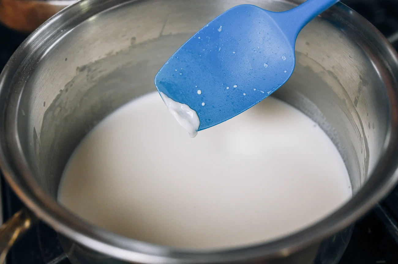milk mixture thickening and sticking to spatula