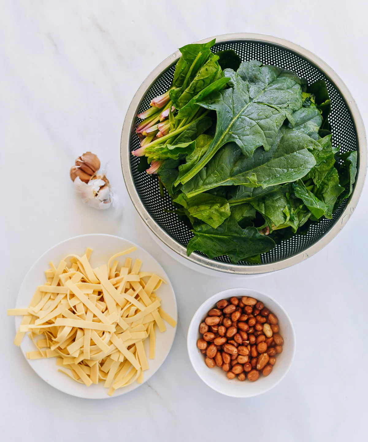 ingredients for Chinese Spinach Salad