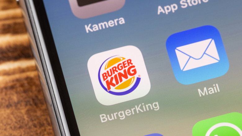 Burger King app on a smartphone