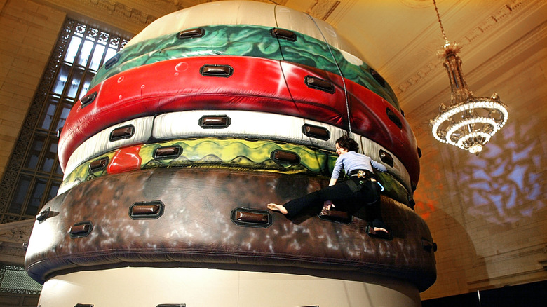 climber on a huge sandwich