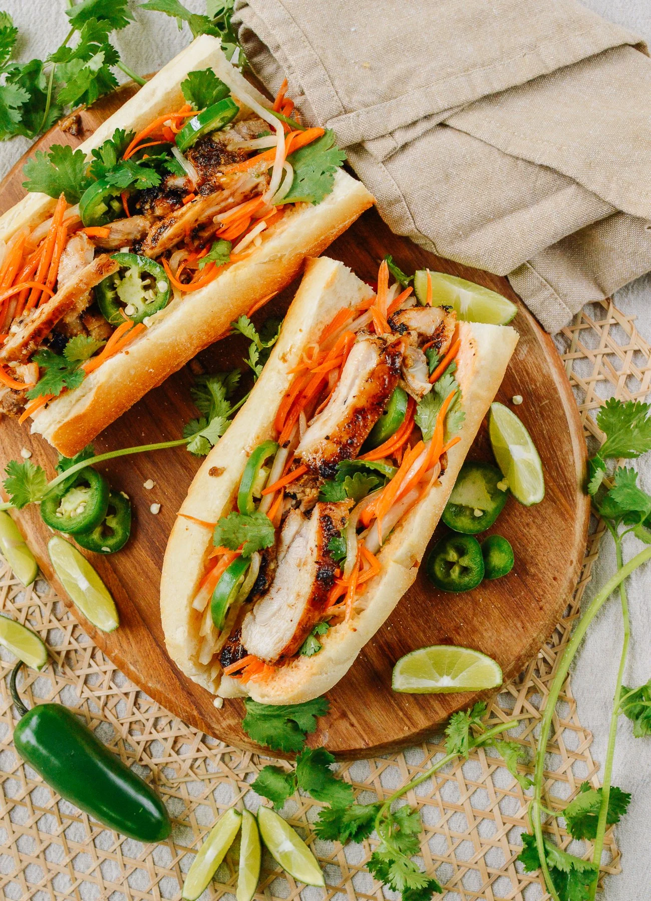 Lemongrass Chicken Banh Mi Sandwiches
