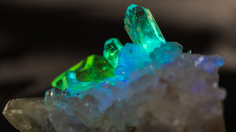 Natural quartz crystal formation