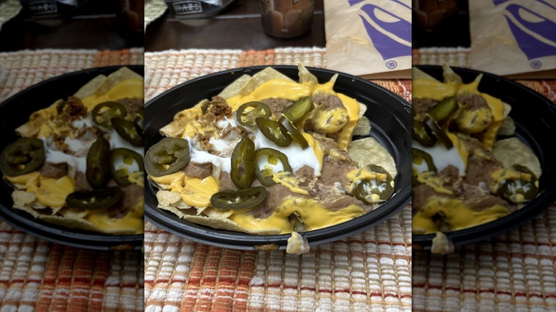 Taco Bell nachos with refried beans