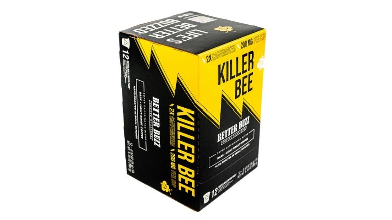 A 12-count box of Better Buzz Killer Bee coffee pods on a white background
