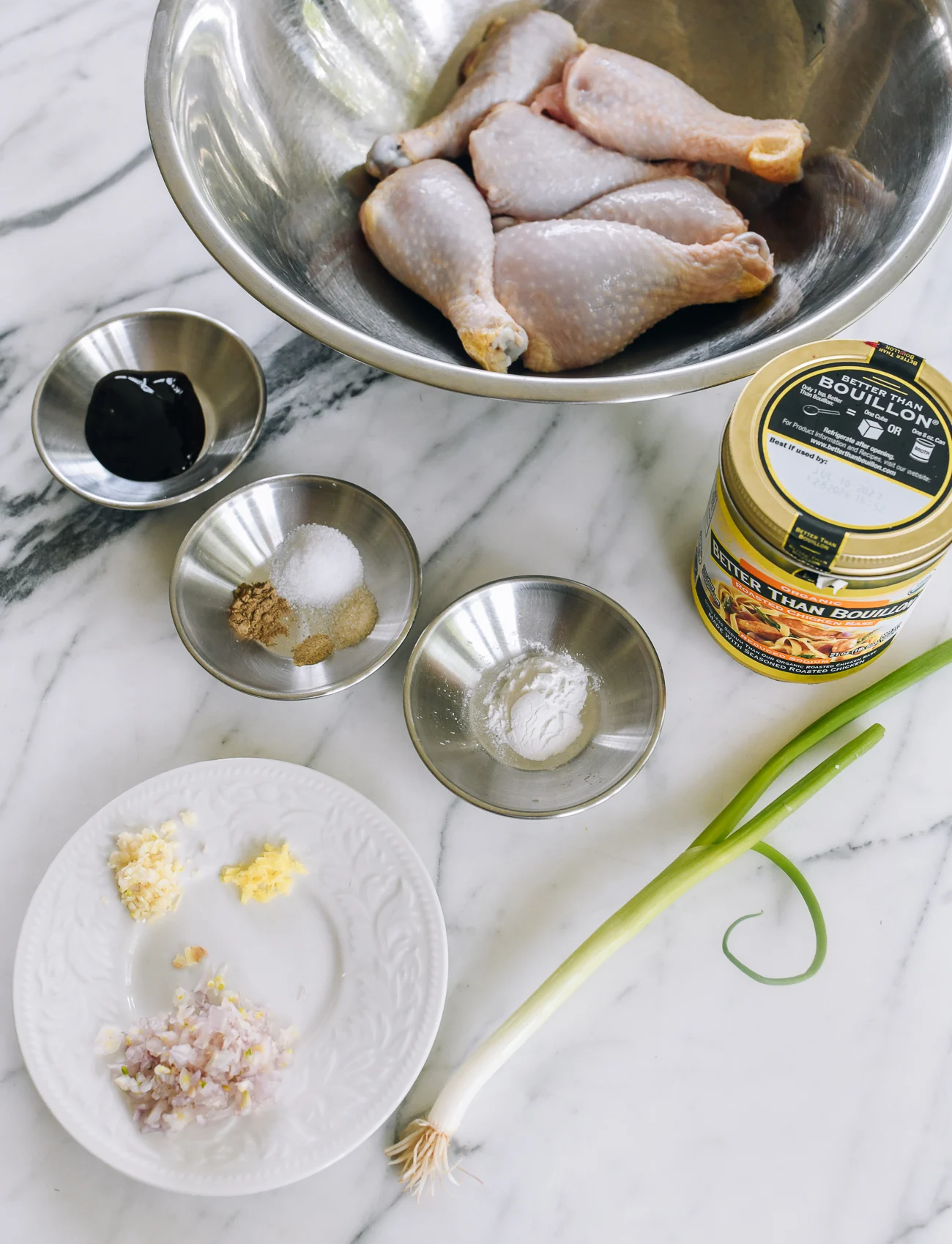 ingredients for steamed chicken with sand ginger