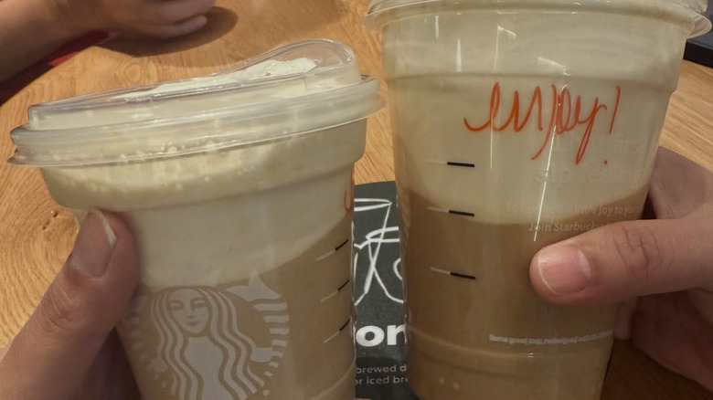 2 iced pecan crunch lattes from Starbucks