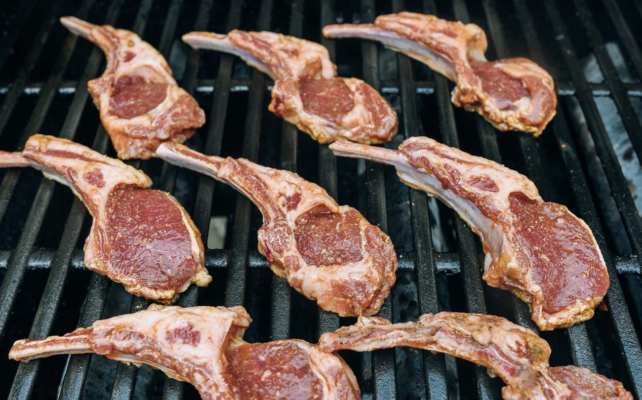 lamb chops on the grill