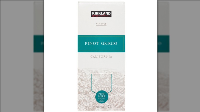 Kirkland Signature California Pinot Grigio Box Wine on white background