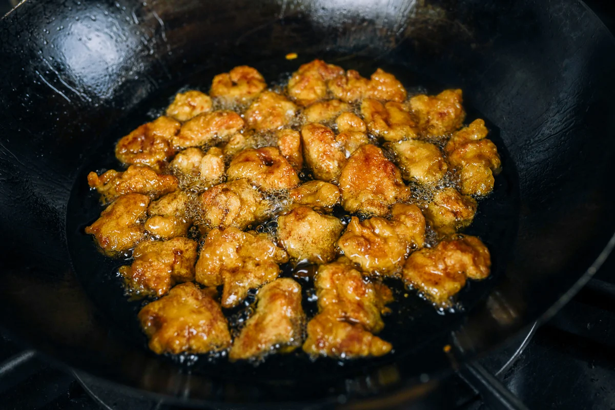 frying chicken pieces for a second time