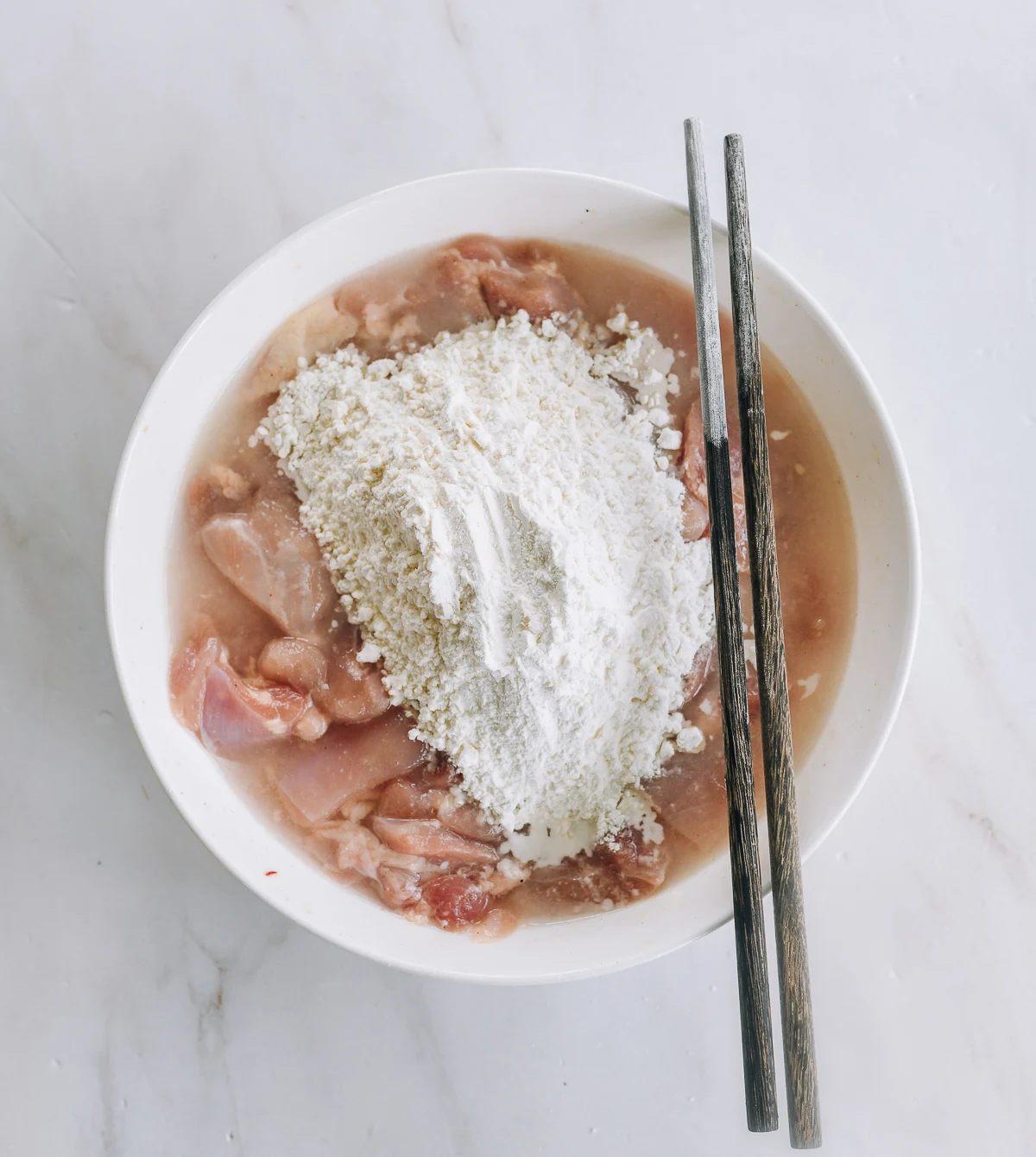 coating chicken for sesame chicken