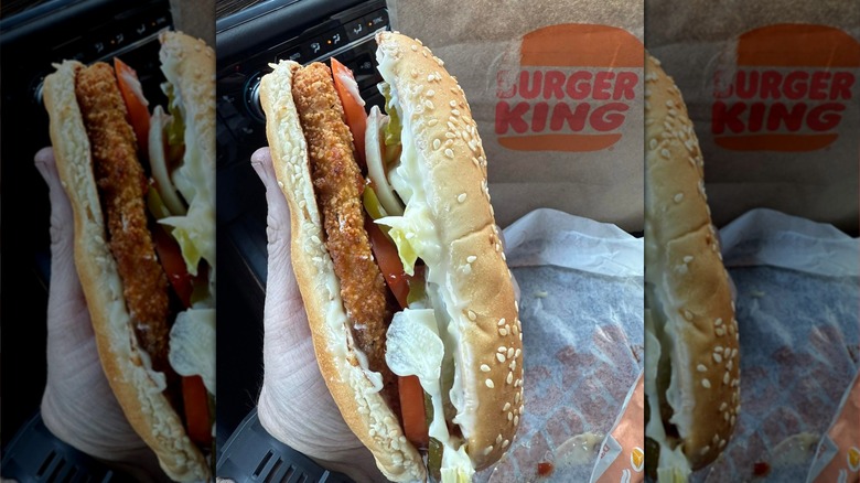 A customized chicken sandwich at Burger King