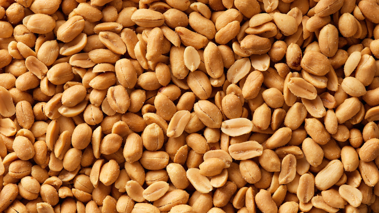 Salted roasted peanuts full frame