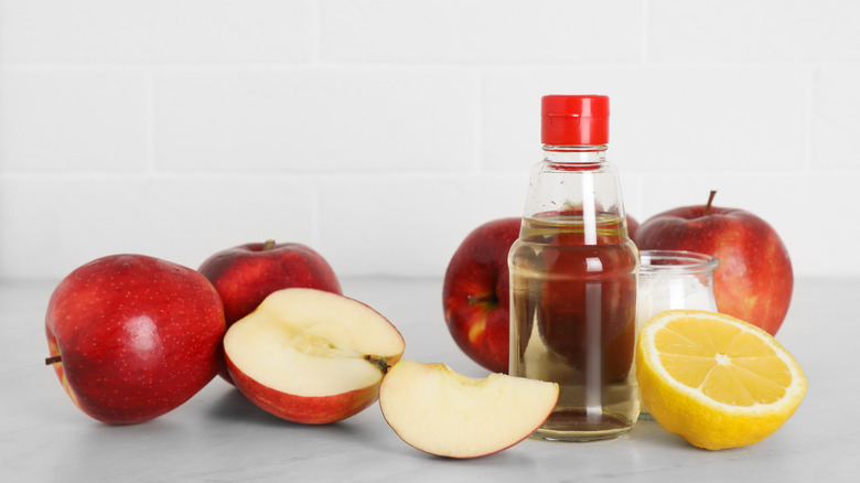 Acidic foods on marble countertop