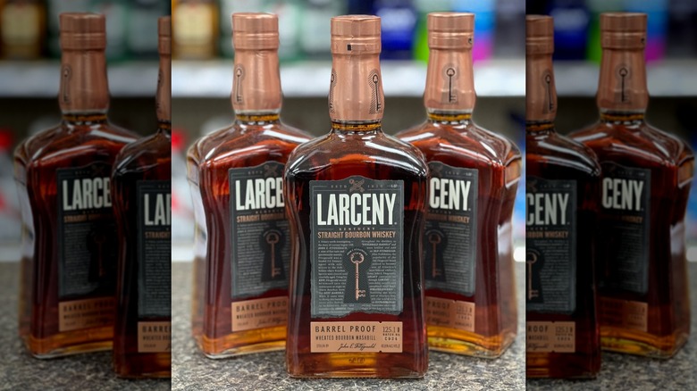 A lineup of three bottles of Larceny Barrel Proof