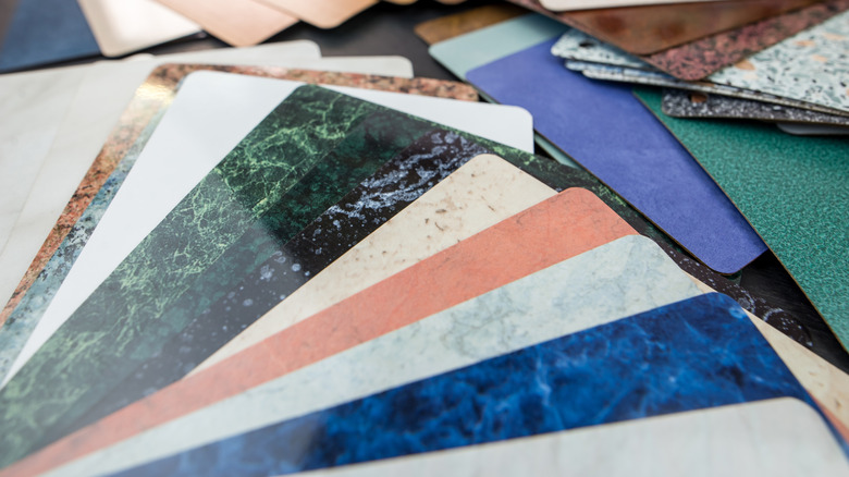 Laminate samples in different colors