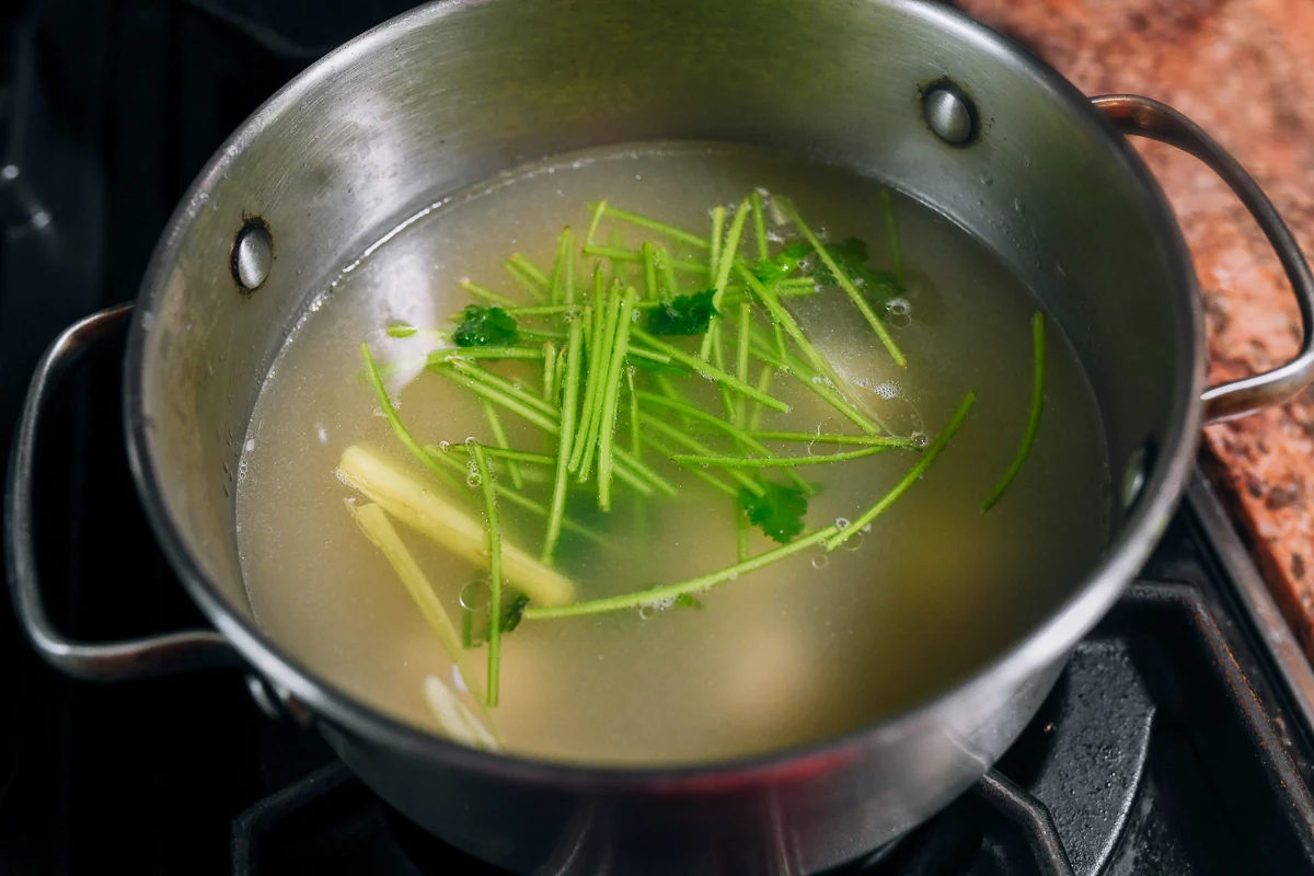 broth mixture for tom yum noodle soup