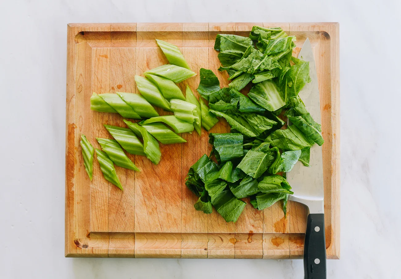 sliced mustard greens