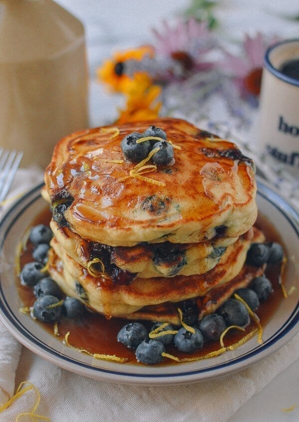 Blueberry Pancakes, by thewoksoflife.com