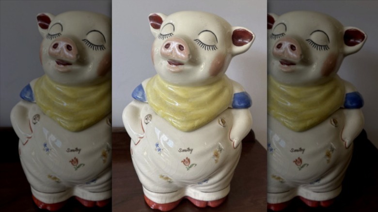 A Shawnee pottery pig cookie jar.