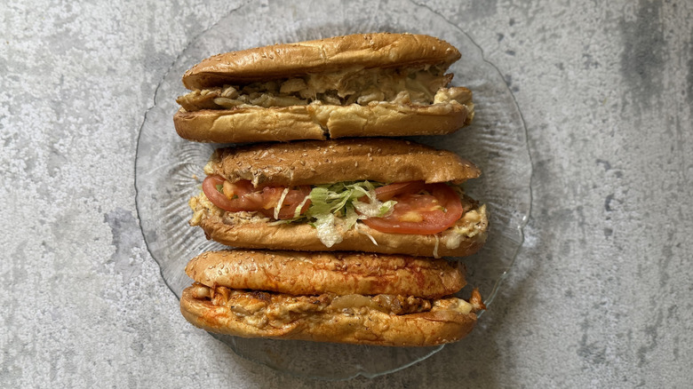 Three Arby's Chicken Cheesesteaks
