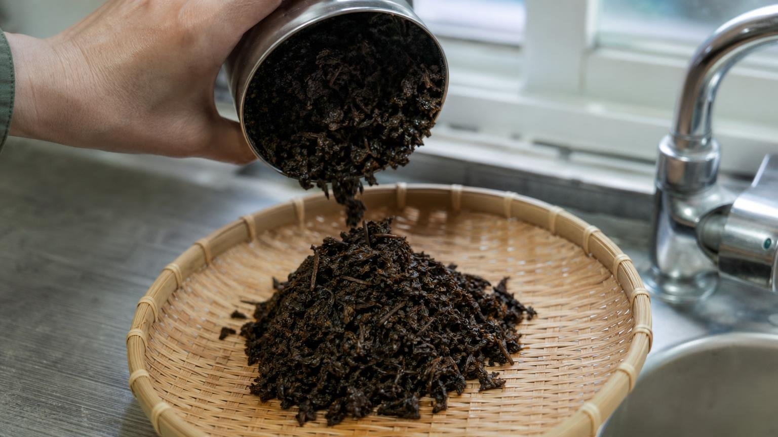 泡過的茶葉渣曬乾之後 在廚房裡能做到一件清潔劑做不到的事